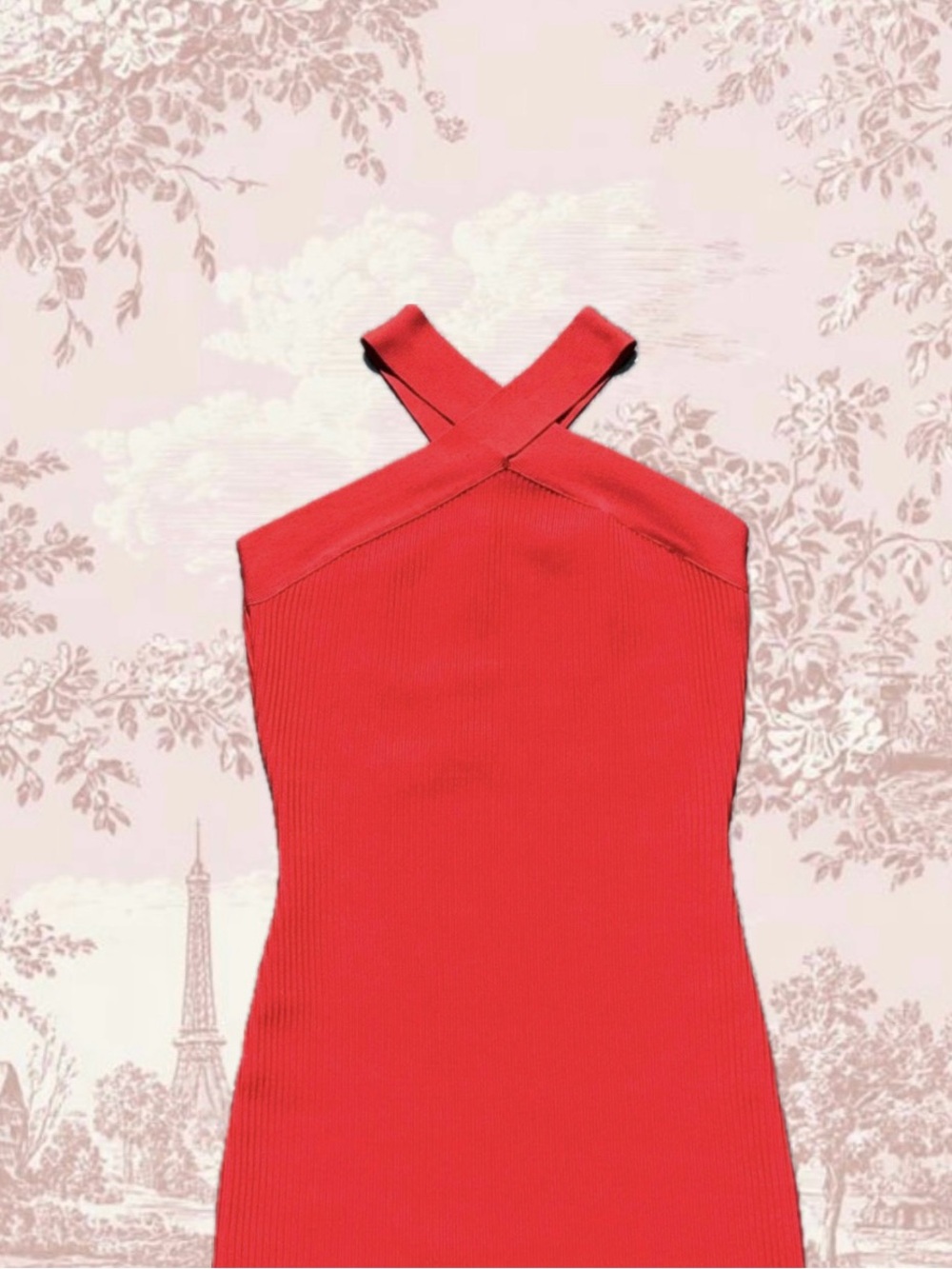 Sincerely Jules Red Halter Crisscross Bodycon Dress